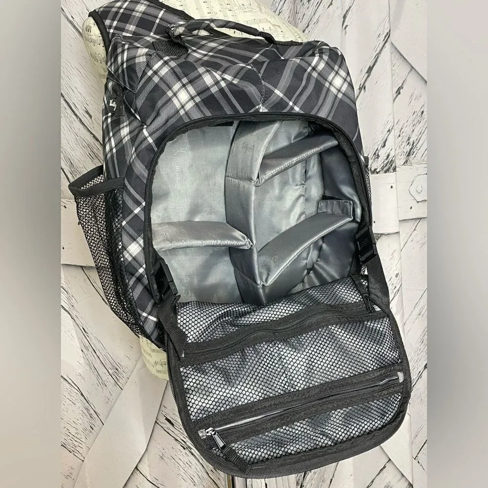 THIRTY-ONE Backpack Sling Style Camera & Laptop Bag Plaid
